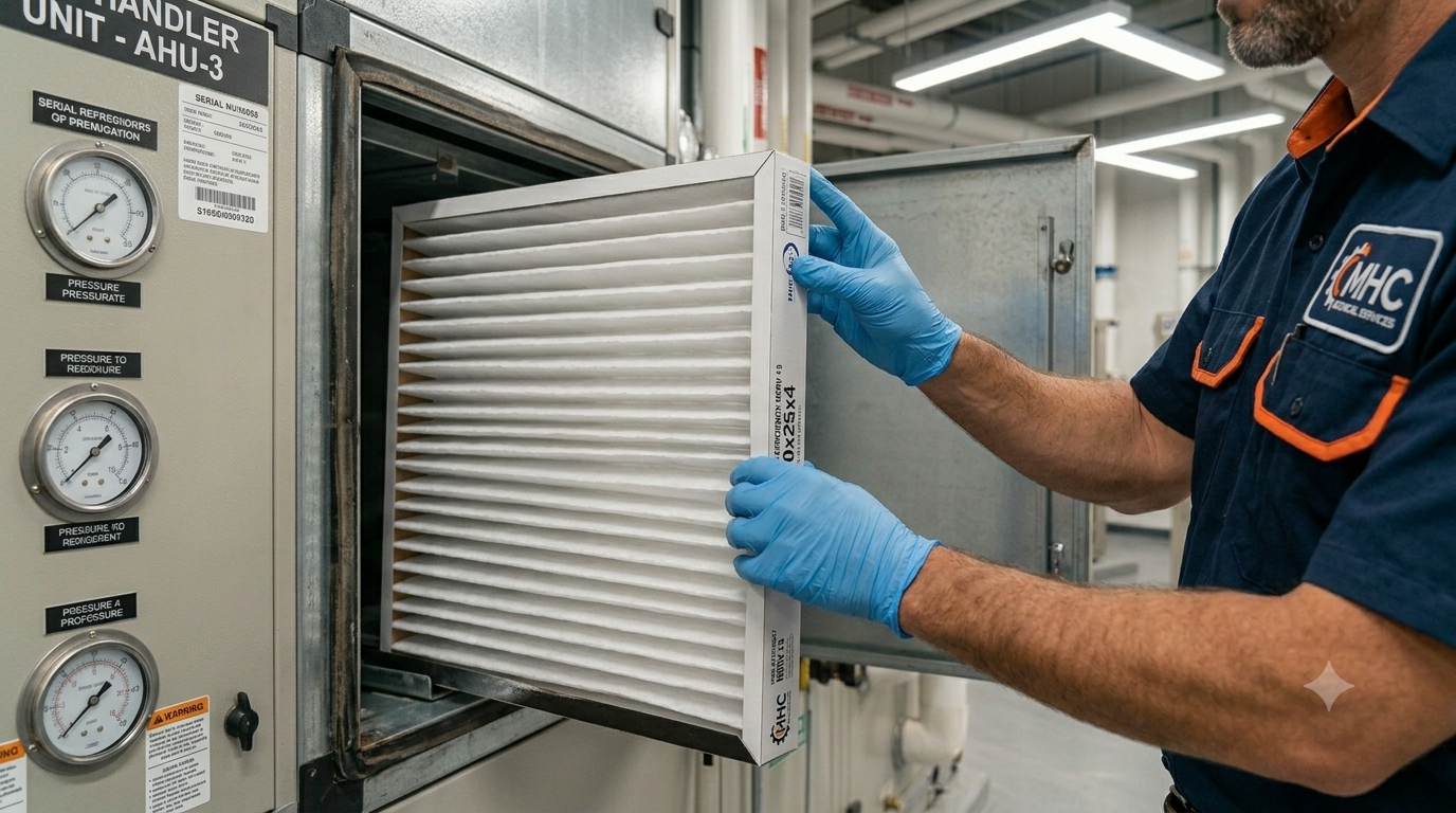 High-efficiency HVAC air filter replacement
